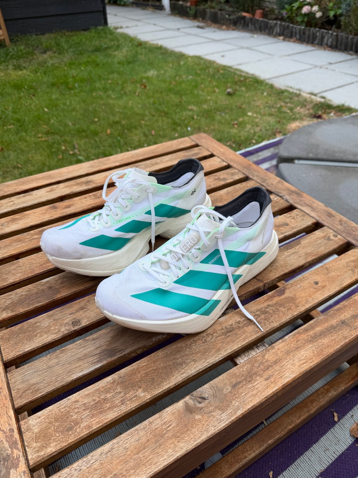 Adidas Adizero Adios pro 4 - maat 43 1/3 - 50 km in gelopen, Adidas, Hardloopschoenen, Ophalen of Verzenden, Zo goed als nieuw
