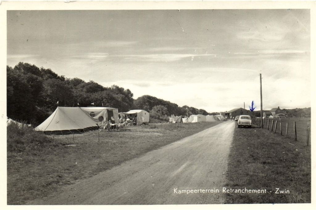 Kampeerterrein Retranchement - Zwin - 1957 gelopen, Ophalen of Verzenden, 1940 tot 1960, Gelopen, Zeeland
