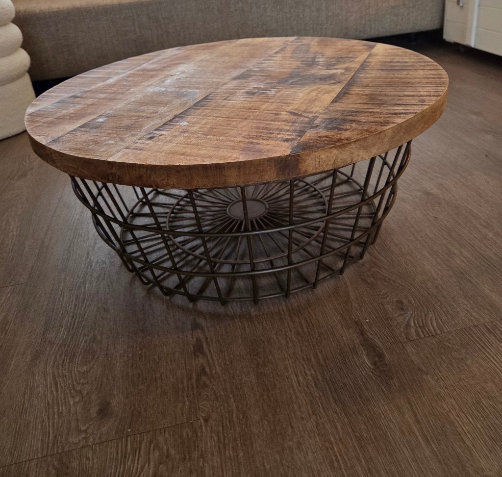 Salontafel, Ophalen, Gebruikt, 100 tot 150 cm, Rond