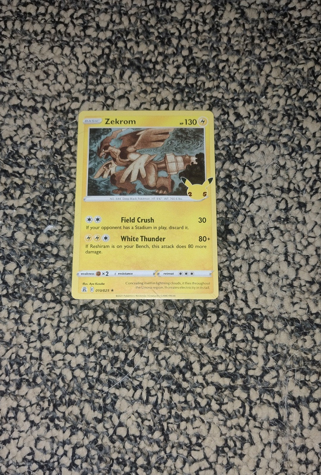 Mooie Zekrom Pokémon Kaart - Celebrations Set, Ophalen, Gebruikt, Losse kaart