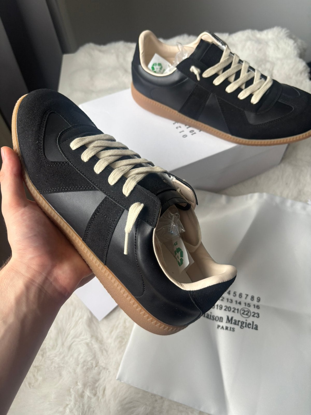 Maison Margiela Replica GATs Black / Gum Sole, Zwart, Maison Margiela, Nieuw, Ophalen of Verzenden