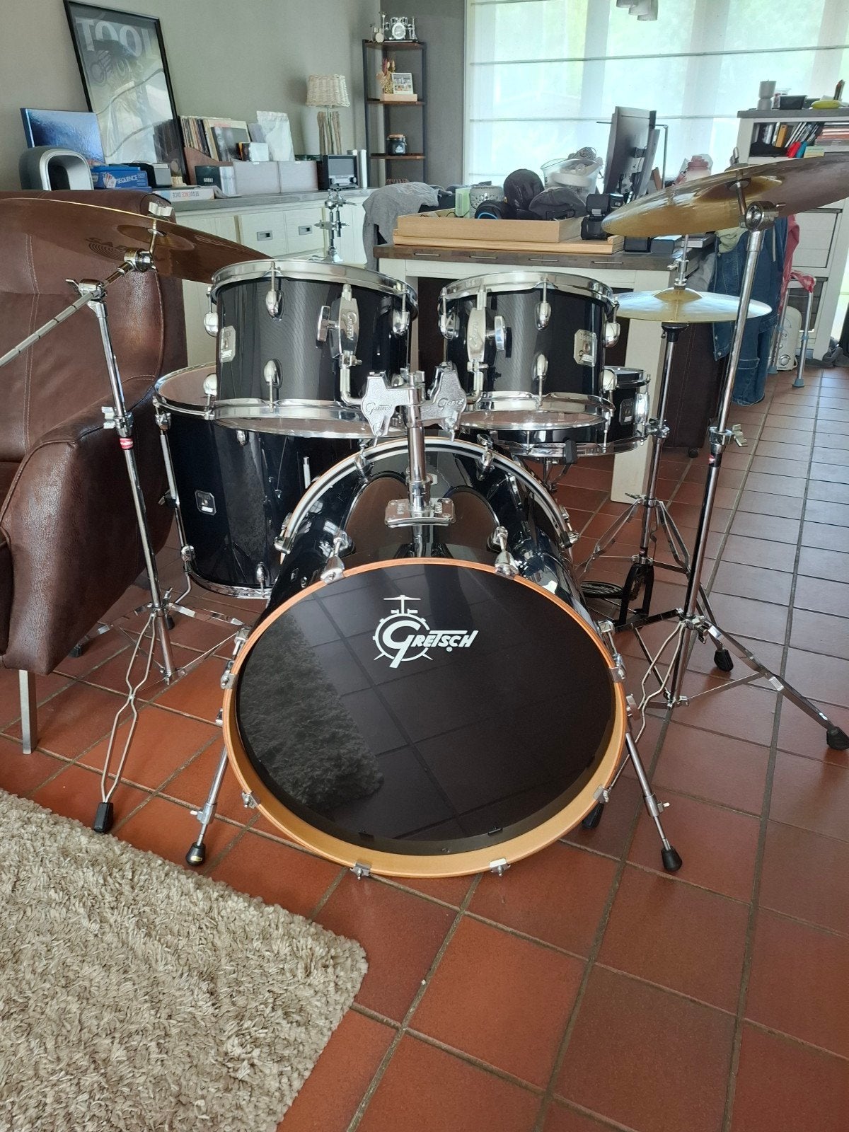Gretsch g series compleet drumstel met Sabian bekkens zgst, Muziek en Instrumenten, Ophalen, Zo goed als nieuw, Drums of Percussie