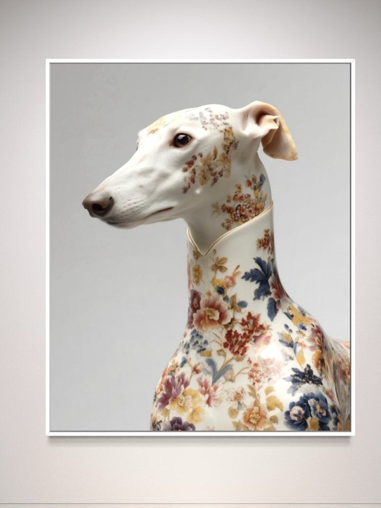 xxl schilderij linnen doek windhond hazewindhond greyhound, Ophalen of Verzenden, Overige materialen, Overige onderwerpen