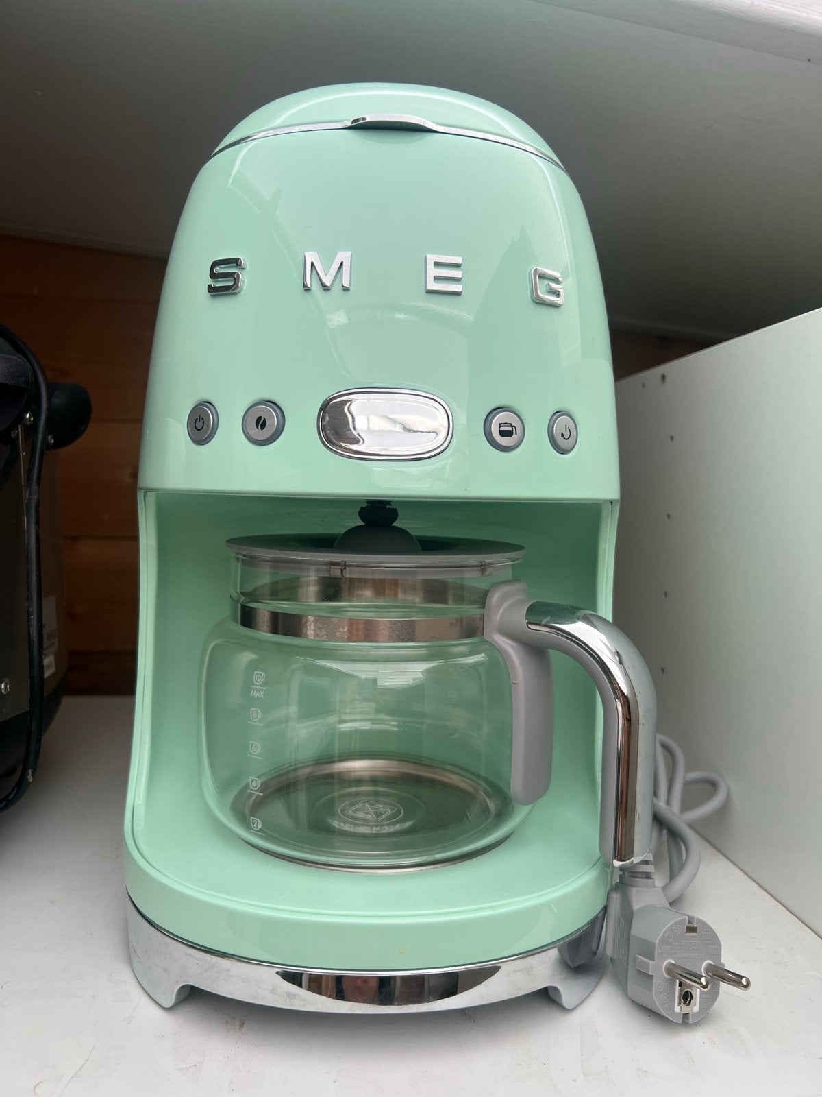 Smeg Koffiezetapparaat - Mintgroen, Koffiemachine, Gemalen koffie, Ophalen of Verzenden, Zo goed als nieuw