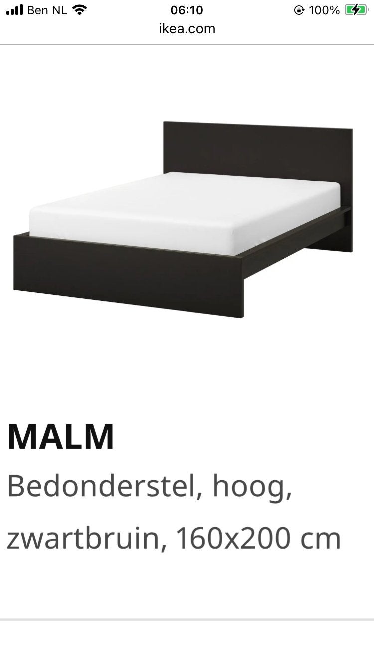 Gratis Malm bed 140, Ophalen, Gebruikt, Tweepersoons, 140 cm