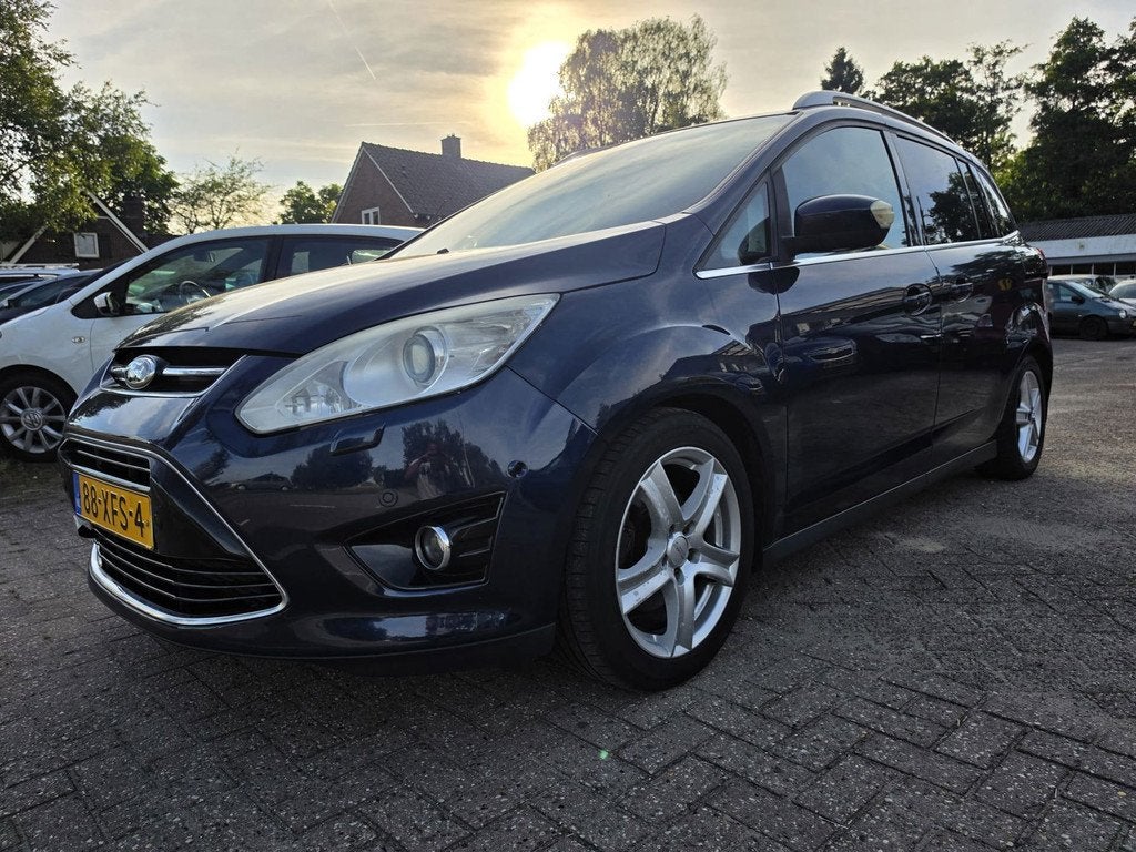 Ford Grand C-Max 1.6 EcoBoost Titanium 7p., Auto's, Ford, Voorwielaandrijving, Gebruikt, Zwart, 4 cilinders