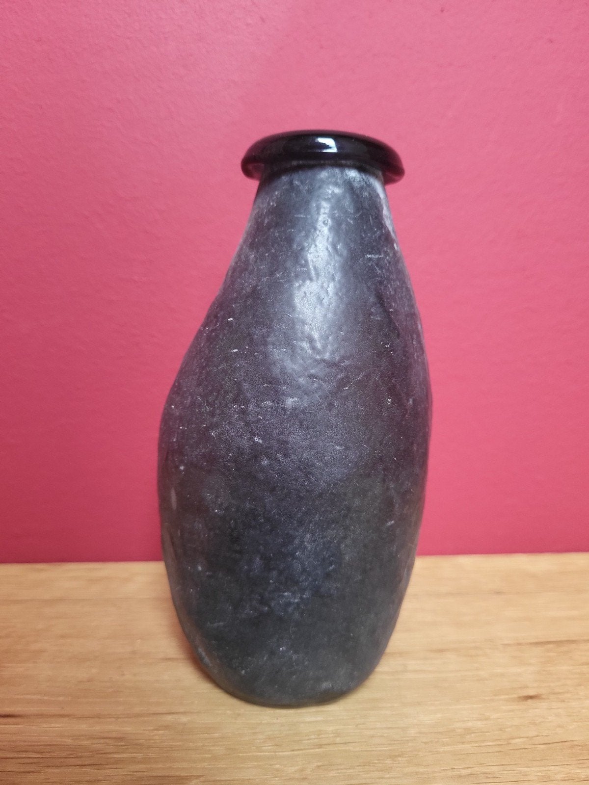 Prachtige Vintage Murano "Scavo" Glazen Vaas, Handgemaakt, Ophalen of Verzenden, 17 cm, Glas