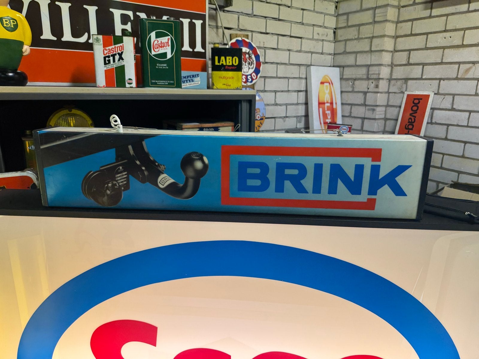 Vintage Brink trekhaak reclame lichtbak, Verzamelen, Ophalen, Gebruikt, ., Lichtbak of (neon) lamp