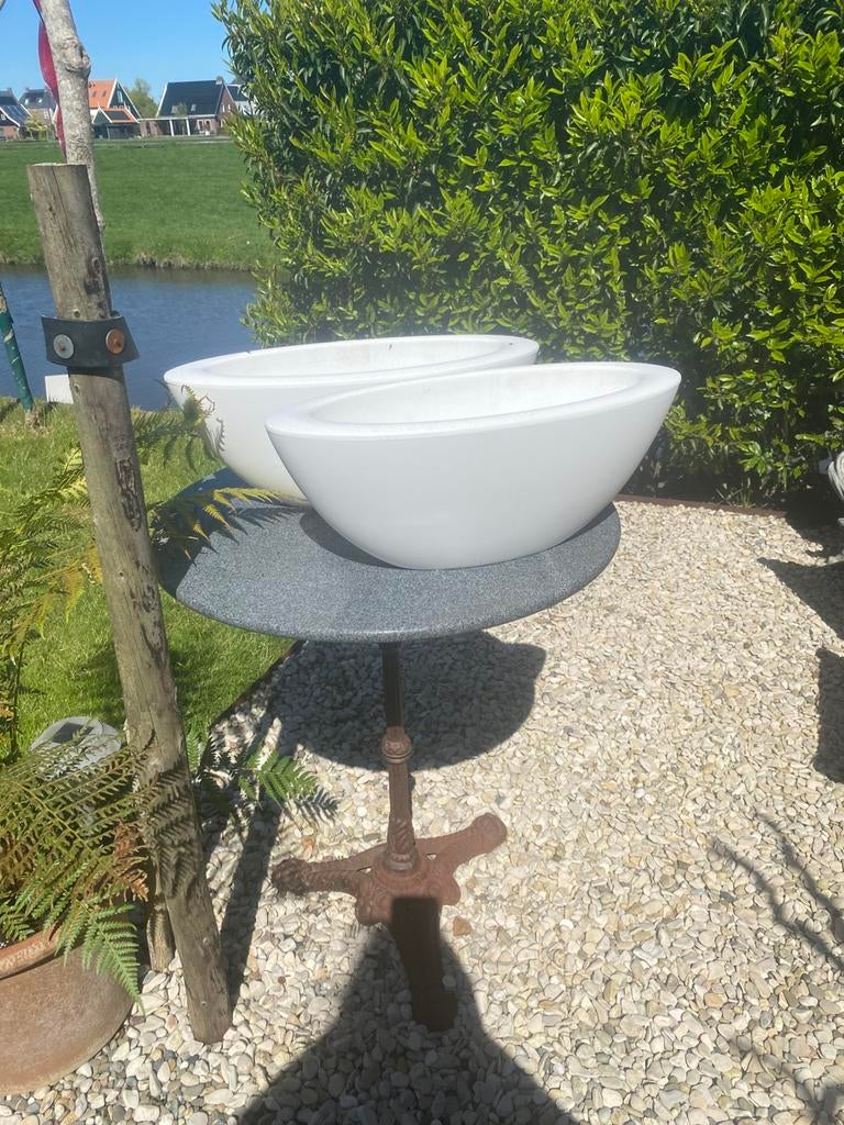 Elho plantenbak ovaal wit ( Pure Soft), Kunststof, Minder dan 30 cm, Ophalen of Verzenden, Zo goed als nieuw
