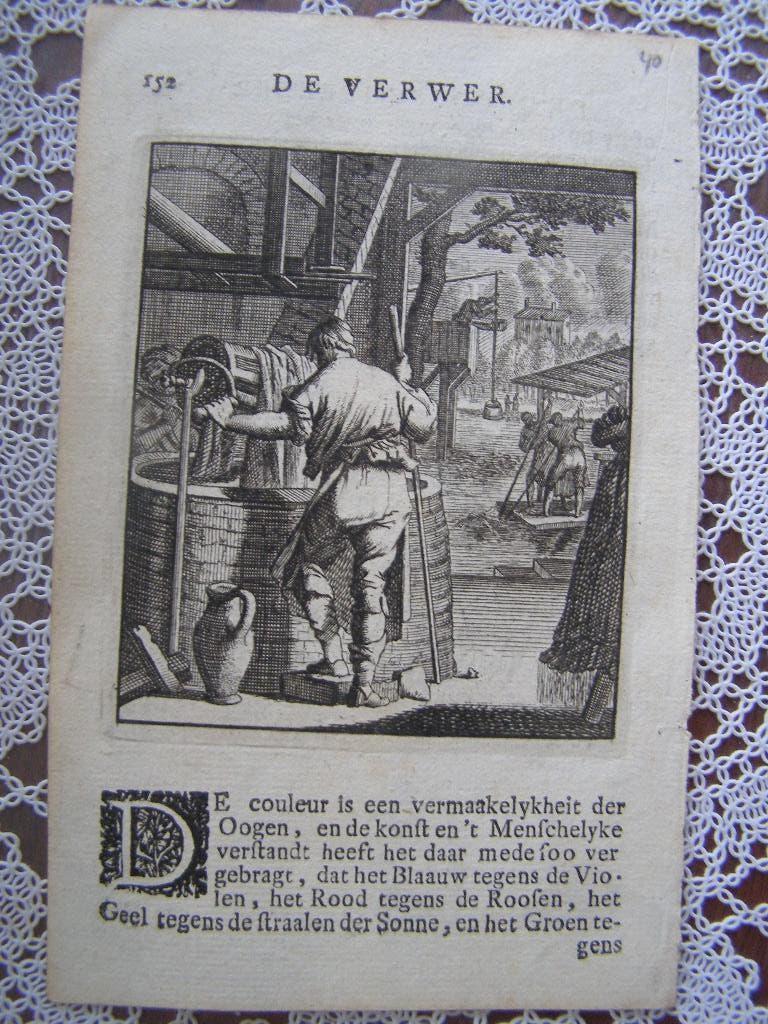 3x originele ets Jan Luyken De Verwer de Bleeker, De Hoepel, Antiek en Kunst, Kunst | Etsen en Gravures, Origineel, Dagelijks leven