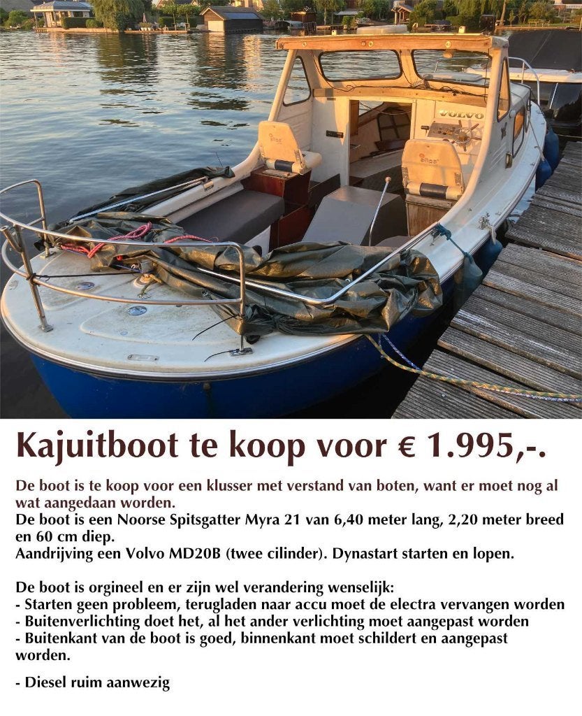 Kajuitboot Myra 21, Watersport en Boten, Ophalen, Overige merken, Gebruikt, Hydraulische besturing