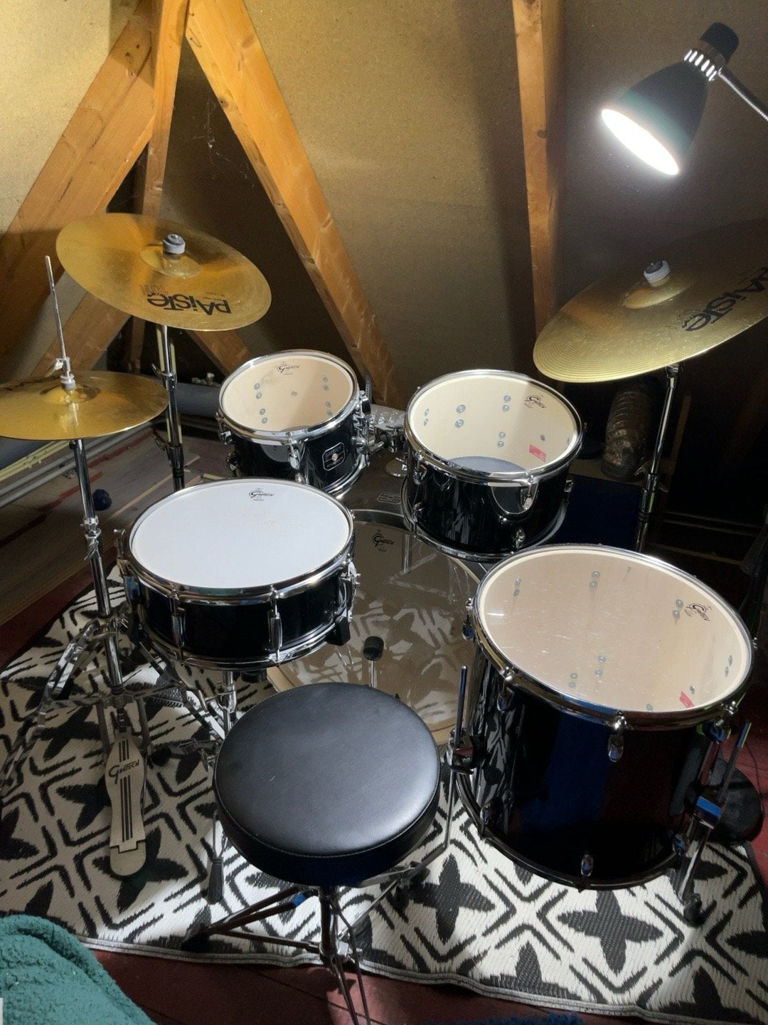 Gretsch drumstel + paiste 101 Bekkens zo Goed als Nieuw, Ophalen, Zo goed als nieuw, Overige merken