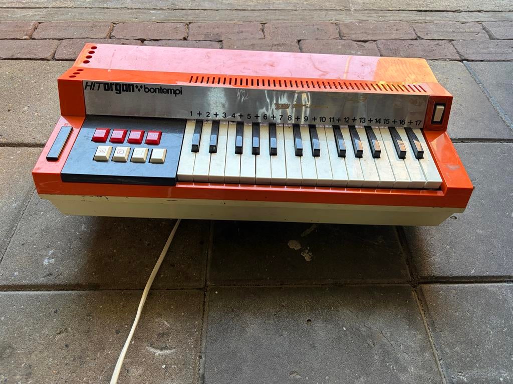 Vintage Bontempi Hit Organ - Oranje Keyboard, Ophalen of Verzenden, Gebruikt, Overige aantallen, Overige merken