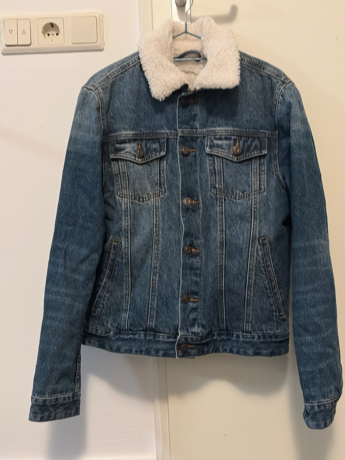 Spijkerjack met teddy voering, Ophalen of Verzenden, Gedragen, Maat 38/40 (M), Blauw