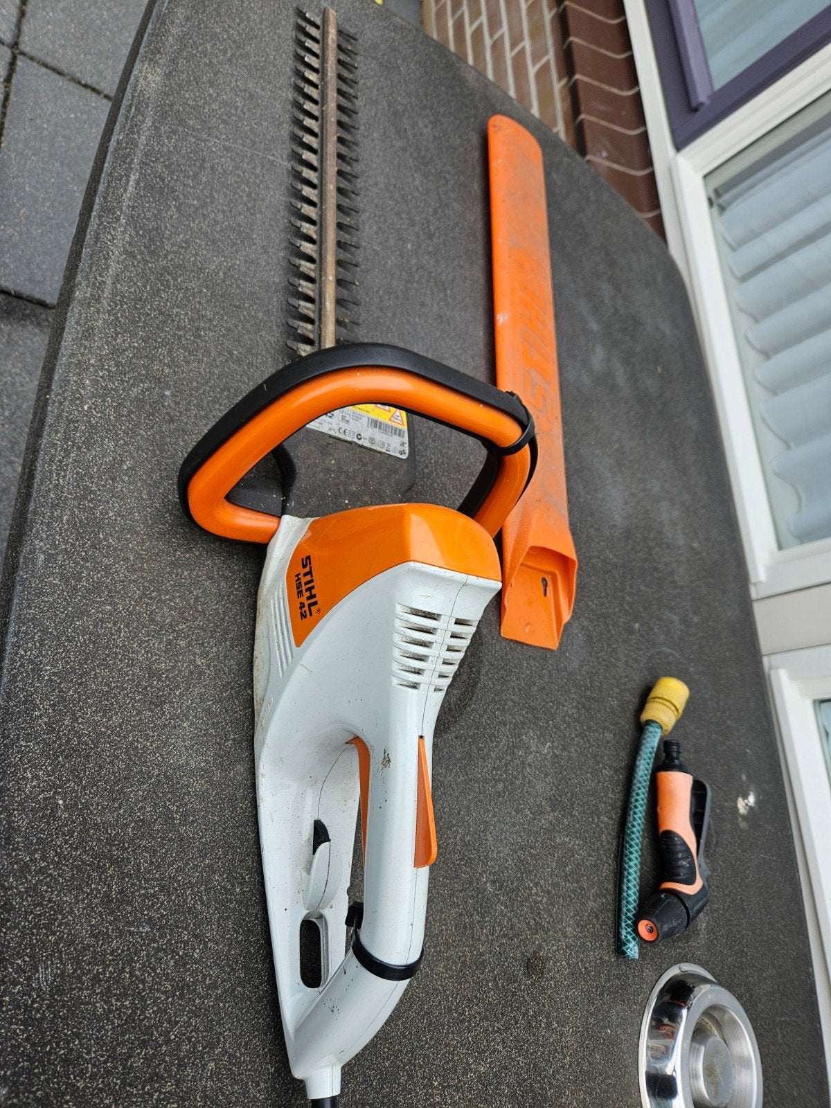 Stihl HSE 42 elektrische heggenschaar op 220 volt, Ophalen, Gebruikt, Elektrisch, Stihl