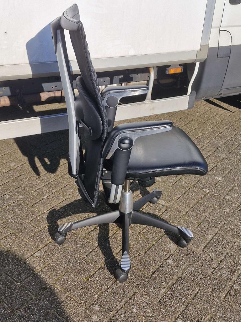 Hag H09 Excellence 9321 design / directie bureaustoel leer, Blaak 28 Rotterdam, Zwart, Hag / Flokk, Ophalen of Verzenden