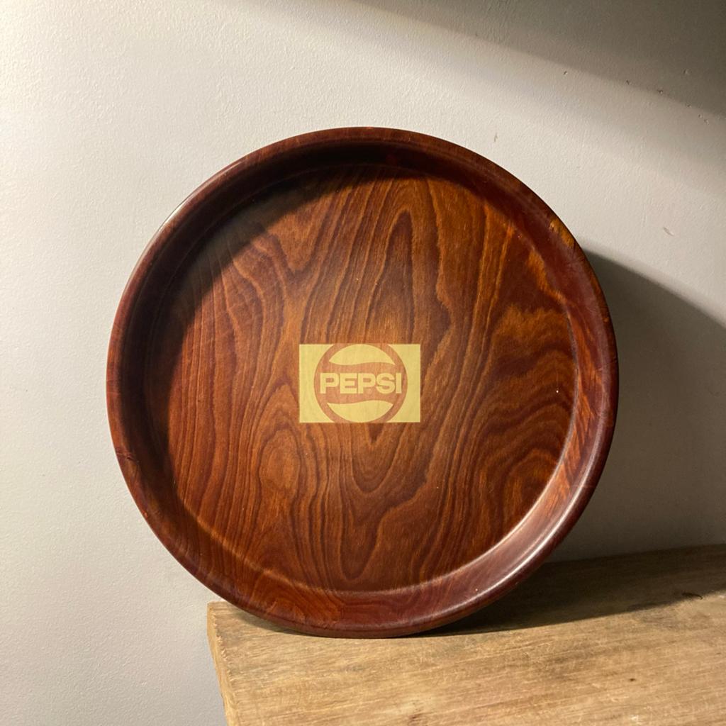 Vintage Pepsi Dienblad - Rond Houten Dienblad 30 cm, Ophalen of Verzenden