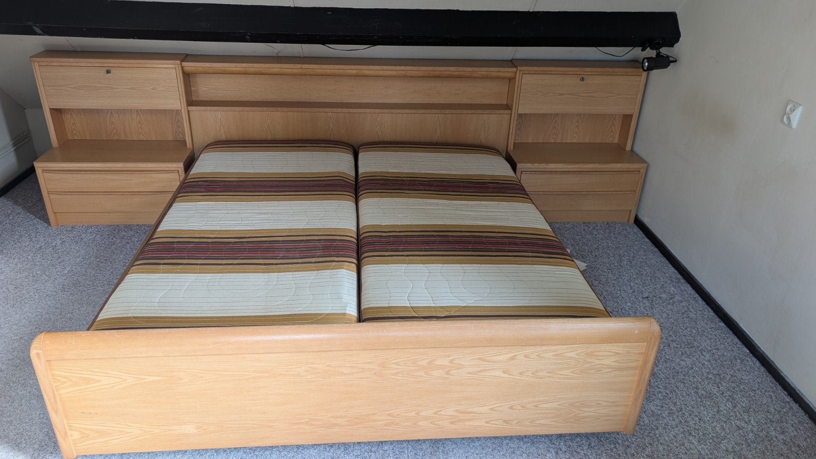 Tweepersoonsbed Auping spiraal met Pullman matrassen, Ophalen, Gebruikt, Overige kleuren, Tweepersoons