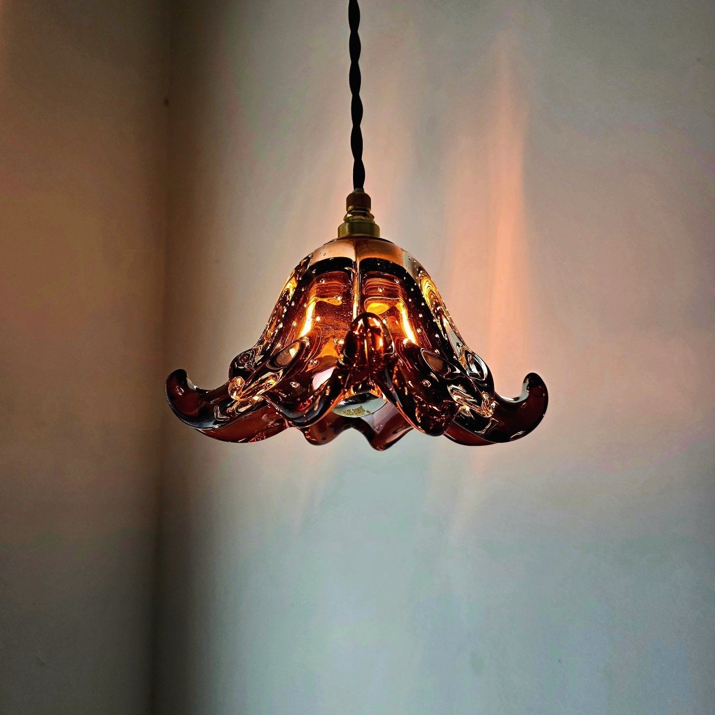 Vintage Murano glazen hanglamp., Huis en Inrichting, Ophalen of Verzenden