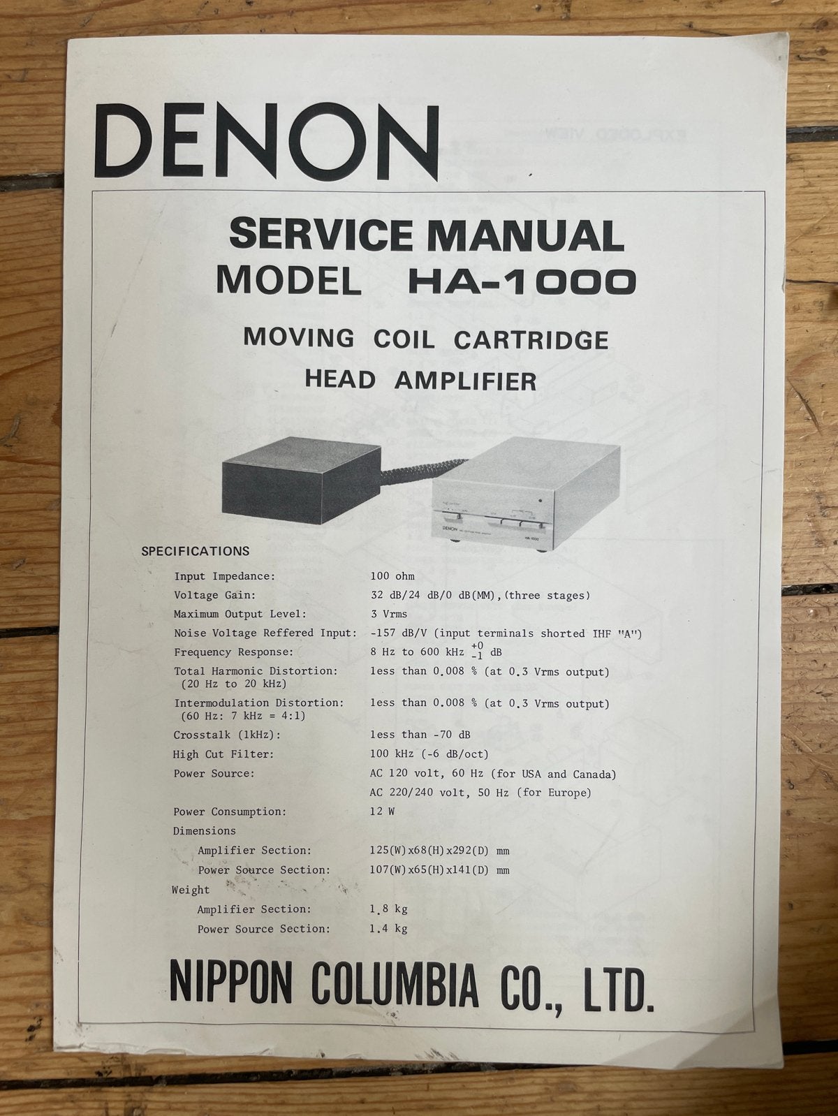 Denon HA-1000 Moving Coil Cartridge Head Amplifier, Denon, Ophalen of Verzenden, Minder dan 60 watt, Gebruikt
