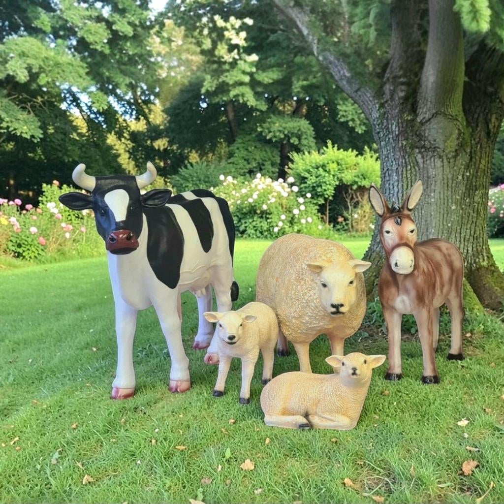 Schaap beeld, koe beeld, kalf beeld, geit beeld lammetje bee, Tuin en Terras, Tuinbeelden, Ophalen, Nieuw, Kunststof, Dierenbeeld