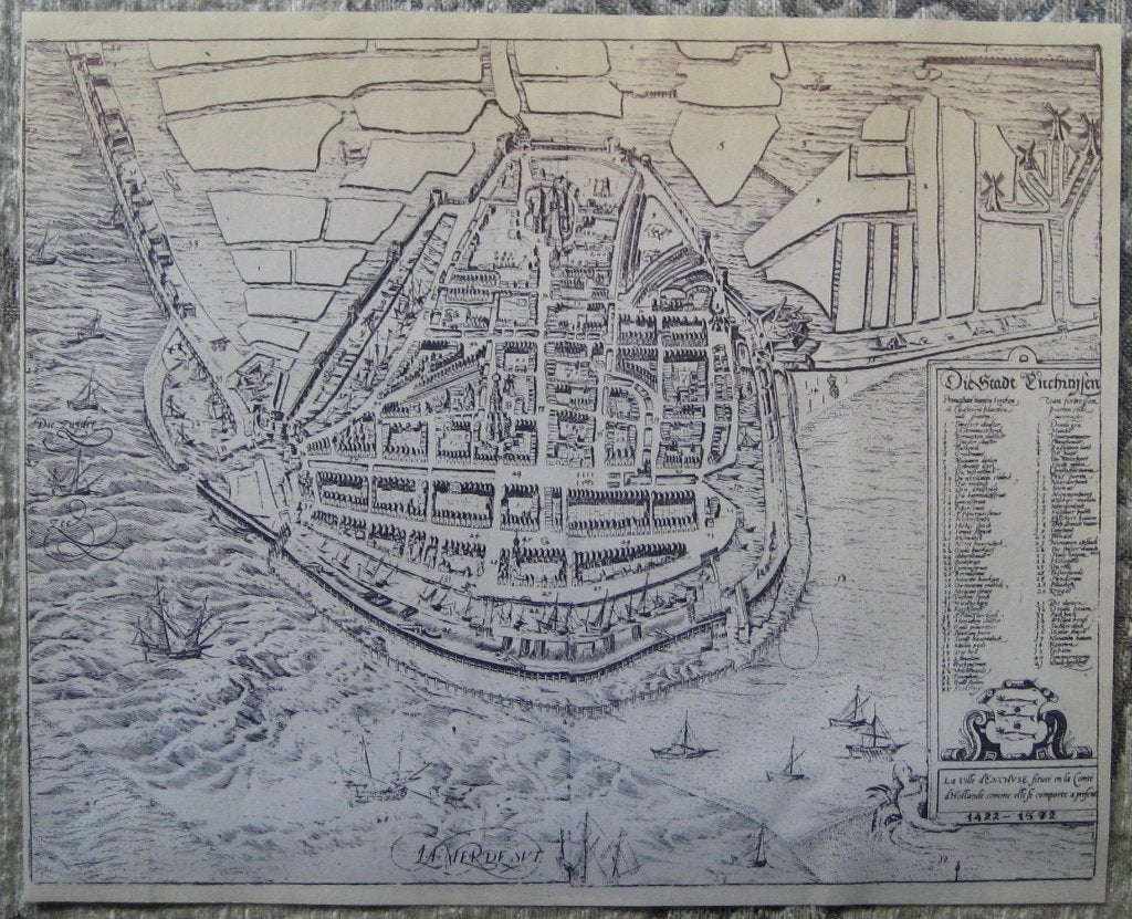 kopie kaart van Enkhuizen op A3 gratis anders oud papier, Ophalen of Verzenden, Gelezen