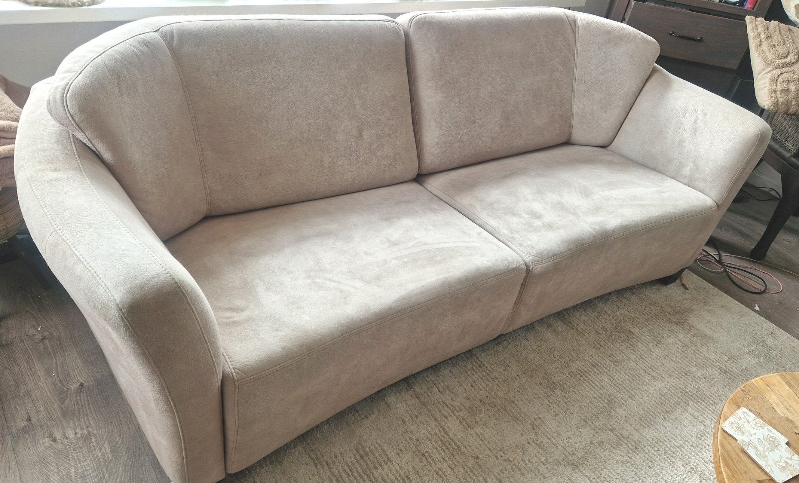 Fijne 3-zits bank, crème/beige, Ophalen, Gebruikt, Driepersoons, 75 tot 100 cm