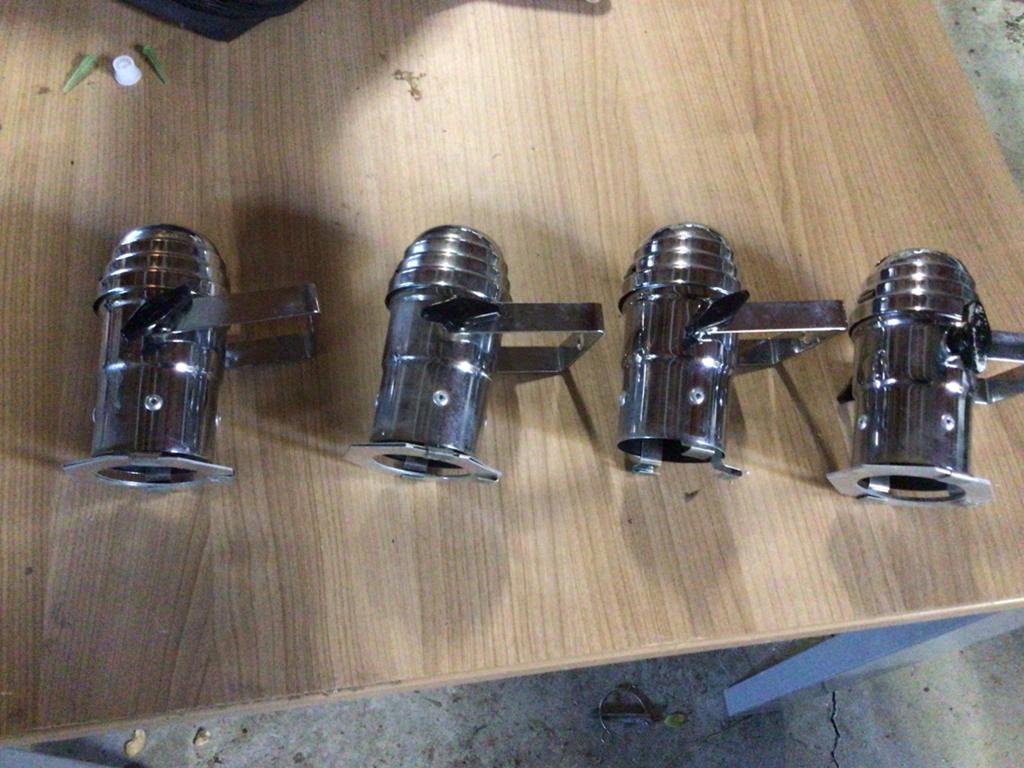 4x Chrome film industrie spot zonder fitting, Ophalen of Verzenden, Gebruikt