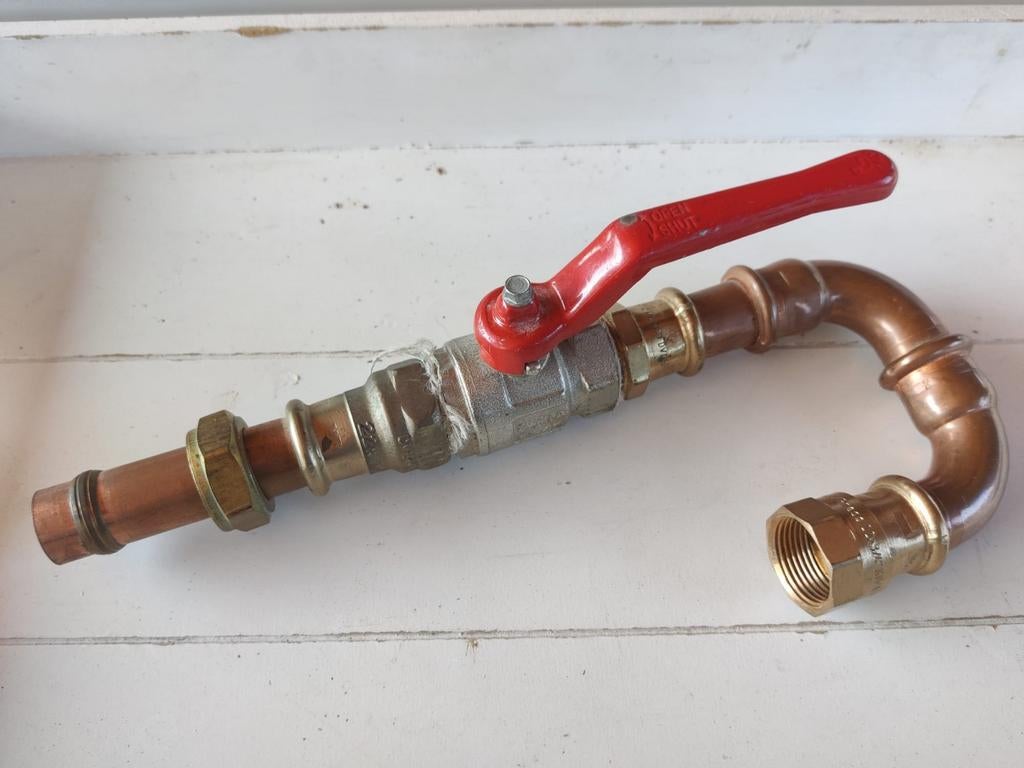 Kraan met de koper pijp, Tuin en Terras, Buitenkranen, Ophalen of Verzenden, Zo goed als nieuw