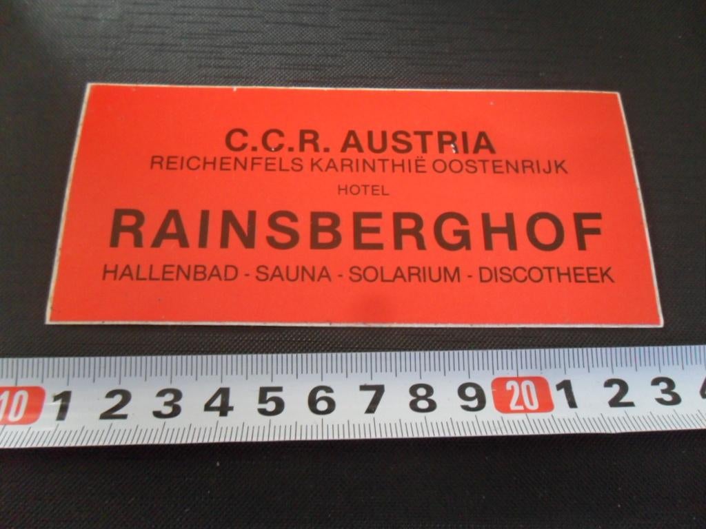 sticker Oostenrijk Reichenfels Karinthië Hotel RAINSBERGHOF, Ophalen, Zo goed als nieuw