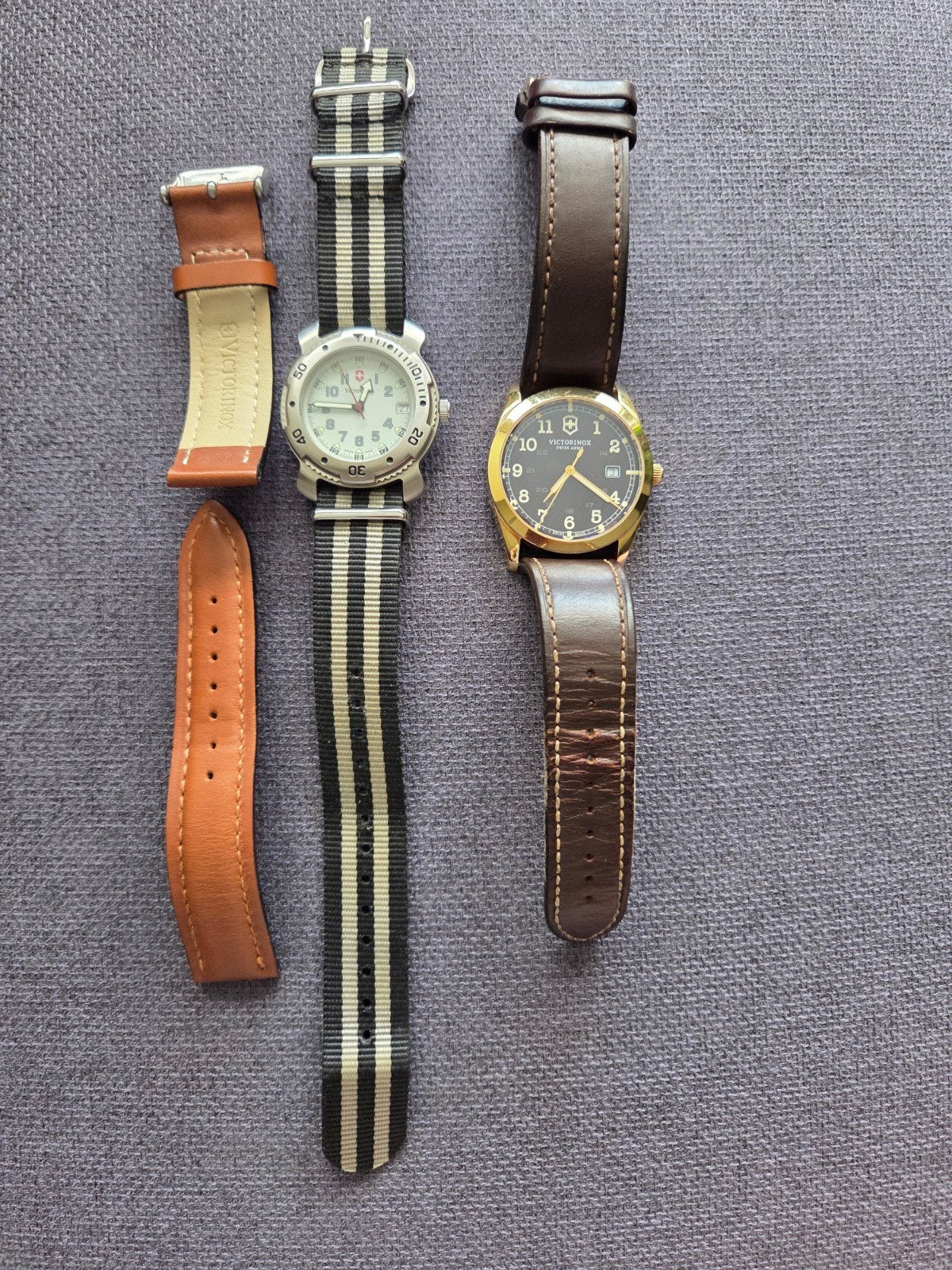 Victorinox Swiss Army Horloges–Vintage Set (2 Stuks+extra), Ophalen of Verzenden, Staal, Overige merken, 1960 of later
