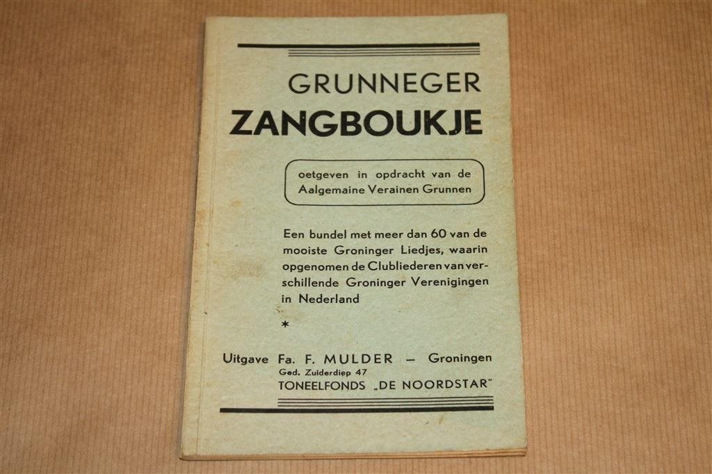 Grunneger zangboukje. 1949., Boeken, Ophalen of Verzenden, Gelezen