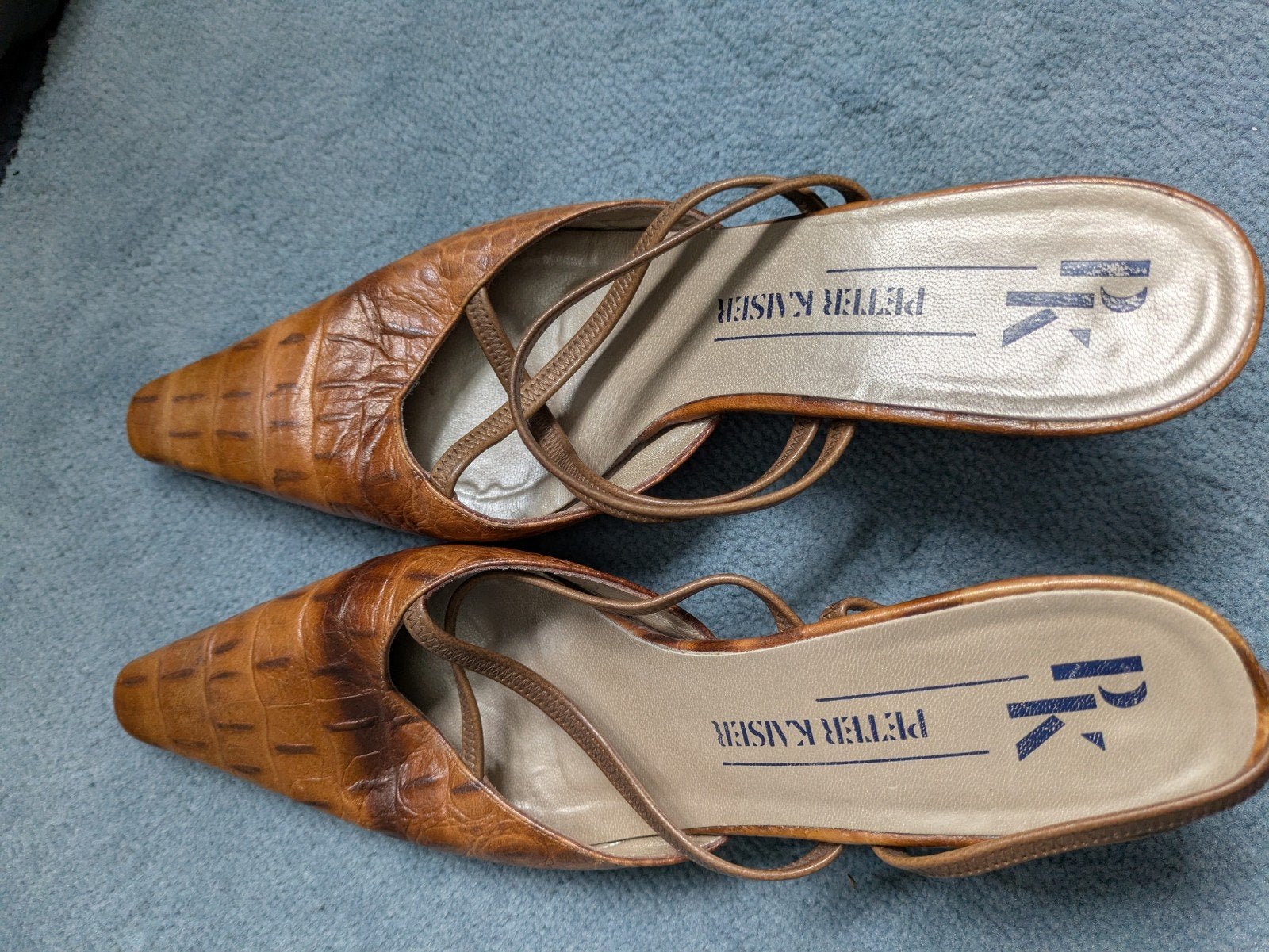 pumps ofwel sling bags. Peter Kaiser, leer met panter patroo, Peter Kaiser, Bruin, Dansschoenen, Ophalen of Verzenden