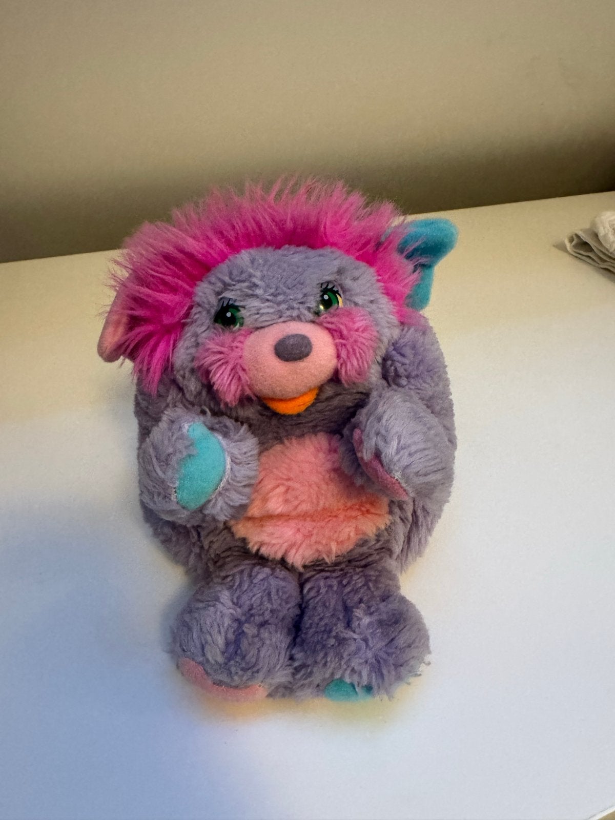 Vintage 1986 Mattel Popples "Pretty Bit" knuffel, Paars, Gebruikt, Overige merken, Overige karakters