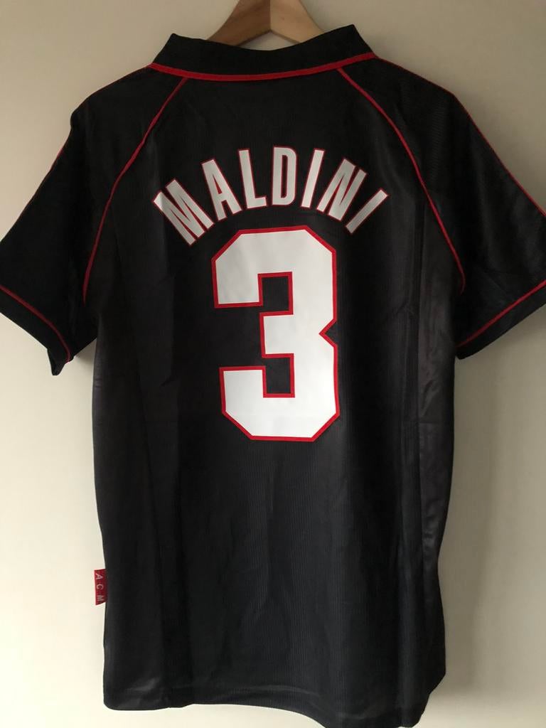 Maldini AC Milan retro voetbalshirt maat L, Ophalen of Verzenden, Zo goed als nieuw, Buitenlandse clubs, Shirt