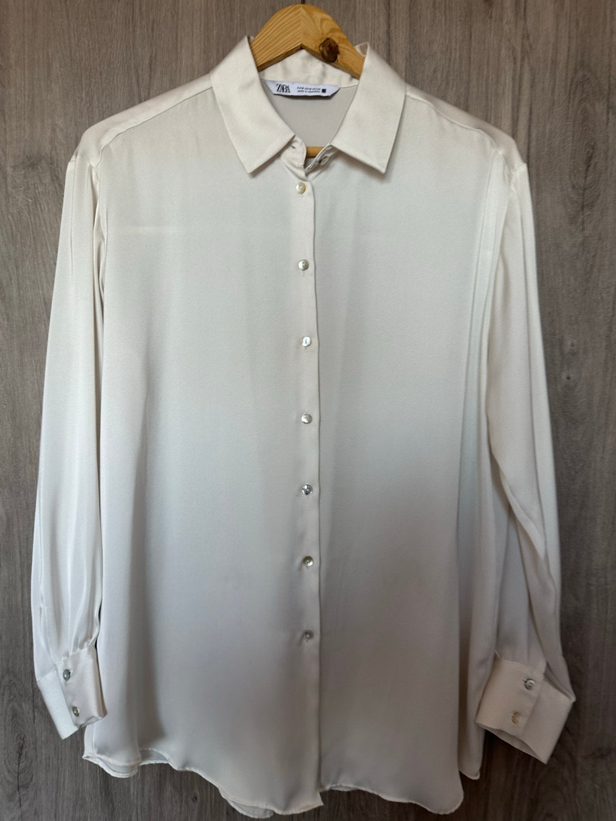 Zara Crèmekleurige Blouse Maat S, Ophalen of Verzenden, Zo goed als nieuw, Maat 36 (S), Beige