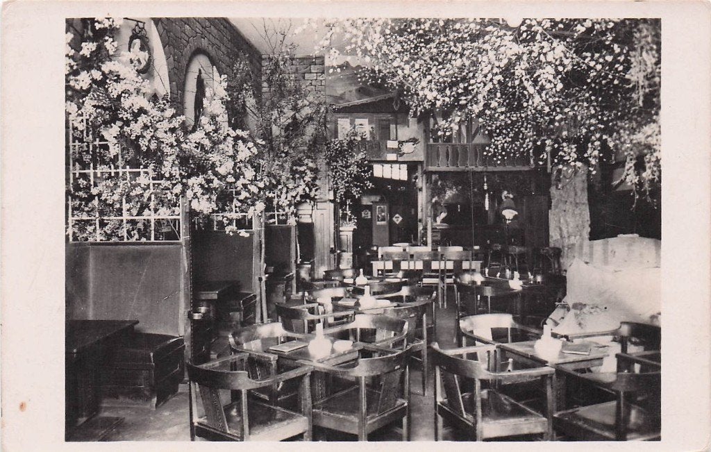 Rotterdam - Interieur Café Restaurant Monopole (1950?), Verzenden, 1940 tot 1960, Gelopen, Zuid-Holland