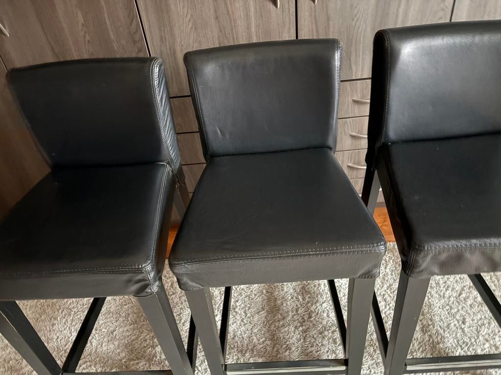 Barkrukken Ikea Henriksdal 7 stuks, Ophalen, Met voetsteun, 60 tot 90 cm, Leer