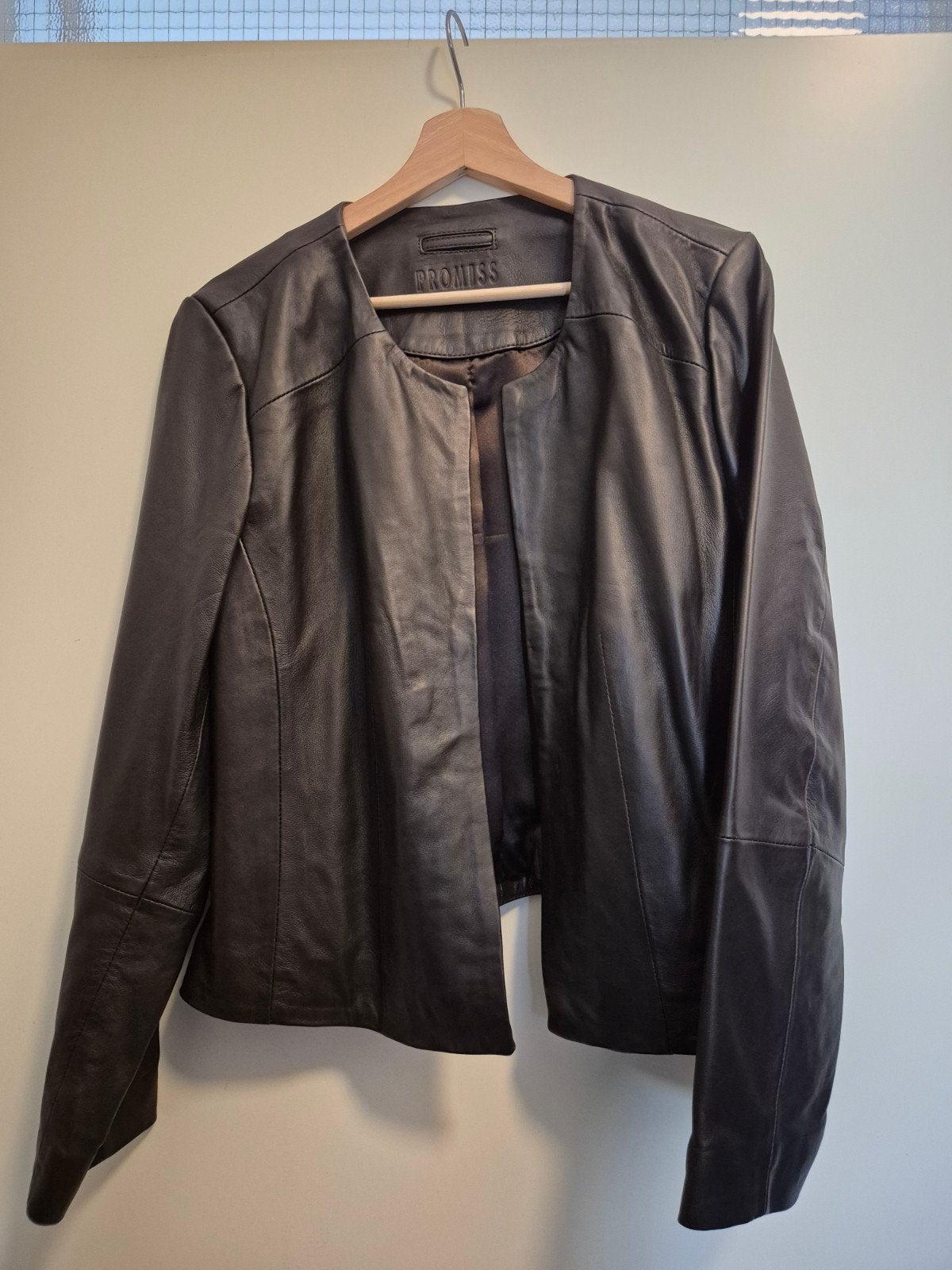 Leren jasje maat 46, Promiss, Bruin, Maat 46/48 (XL) of groter, Ophalen of Verzenden