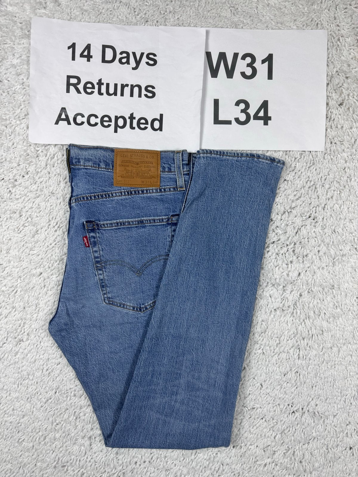 Levi's 512 Slim Taper Fit Jeans Lichtblauw W31 L34 3090, G, G, Blauw, G
