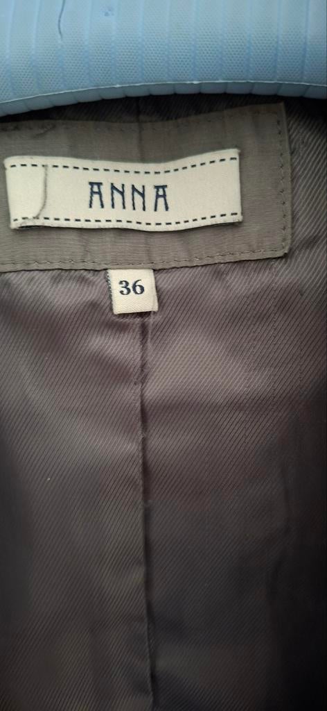 Mooie grijze regenjas van Anna, maat 36 (S), Anna van Toor, Blauw, Ophalen of Verzenden, Zo goed als nieuw