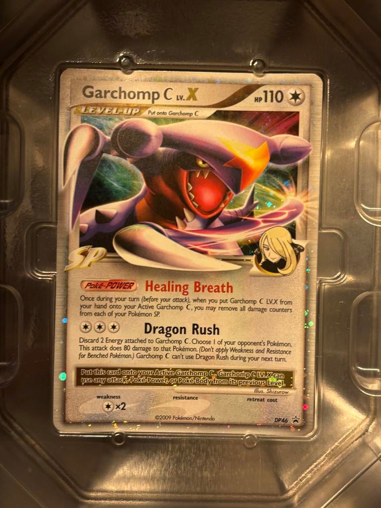 Garchomp C. LV.X Pokémon Kaart (Foil) in Tin Box, Ophalen of Verzenden, Zo goed als nieuw, Losse kaart, Foil