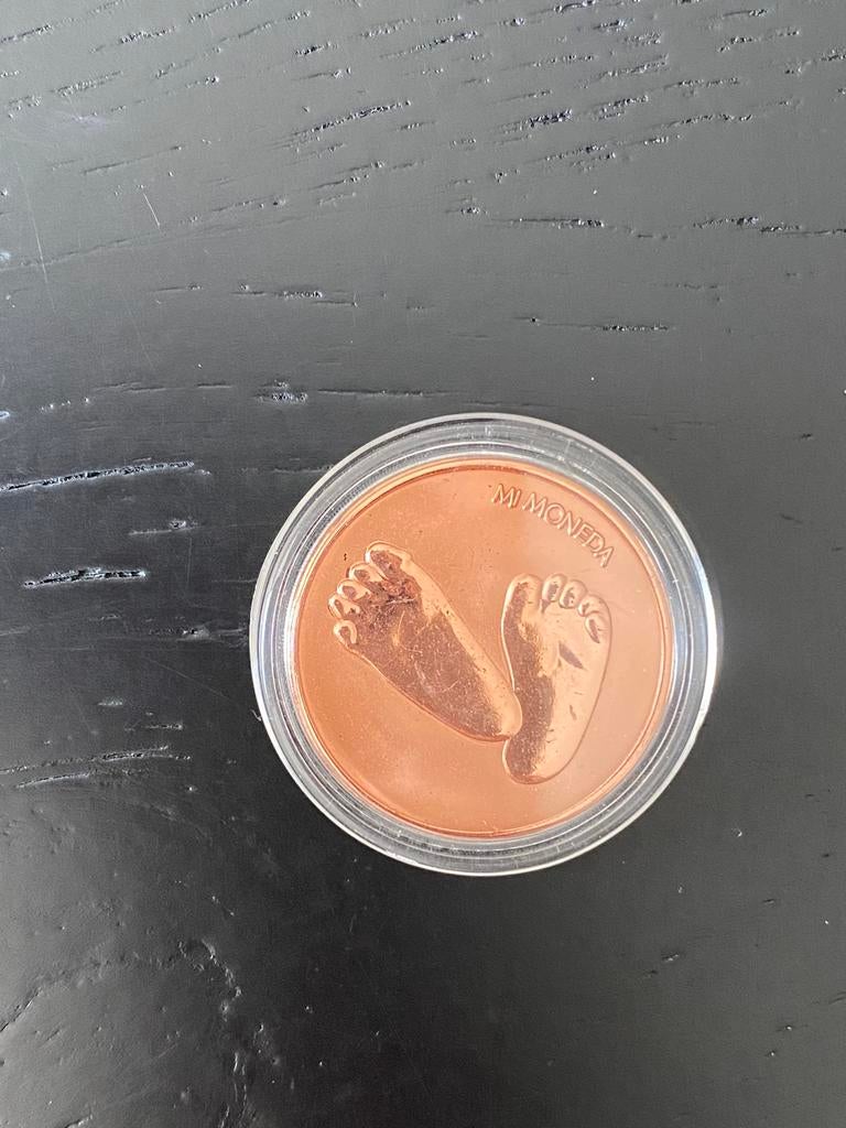 Mi Moneda Munt/Hanger Babyvoetjes Rose Gold Mt. S ZGAN!, Overige materialen, Overige voorstellingen, Ophalen of Verzenden, Zo goed als nieuw