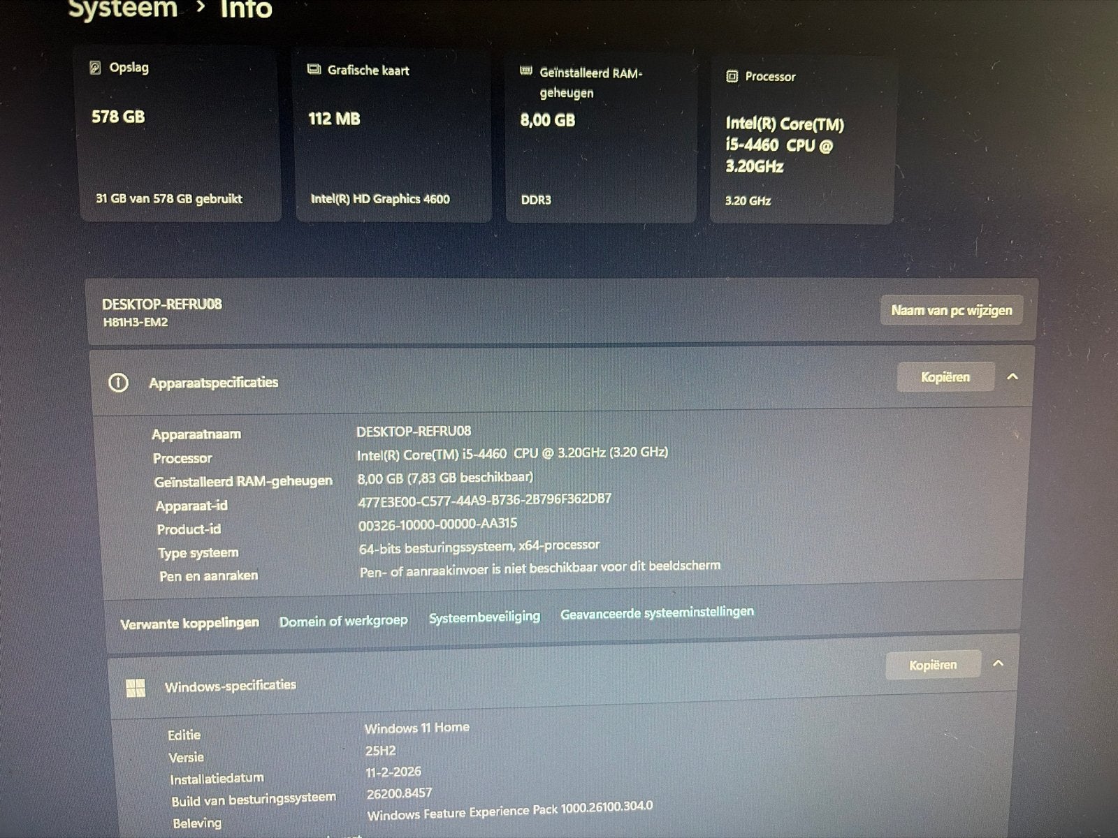 Medion Desktop PC Intel i5-4460, 8GB RAM, SSD Schijf, Ophalen, Gebruikt, 8 GB, Gaming