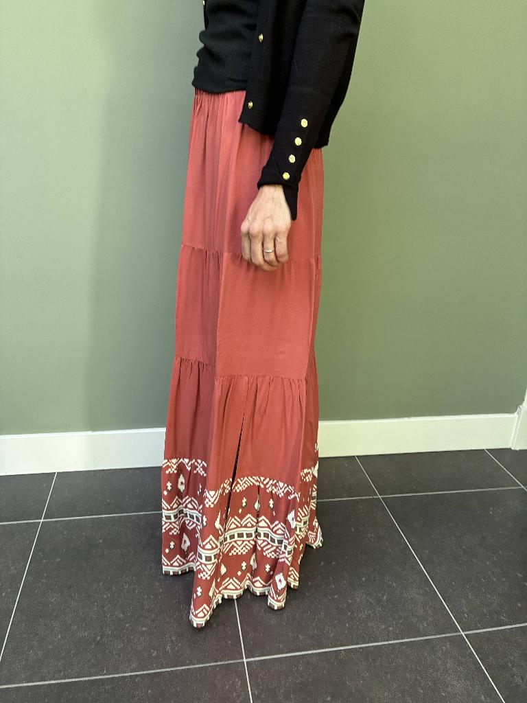 Lange Boho dames rok Huismuts x Vero moda maat S  (rood), Vero Moda, Nieuw, Ophalen of Verzenden, Maat 36 (S)