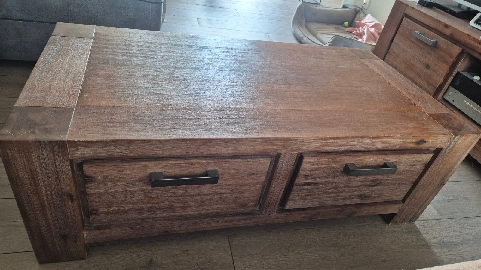 Salontafel met 4 lades - 65x125cm, Ophalen, Gebruikt, 100 tot 150 cm, 50 tot 100 cm