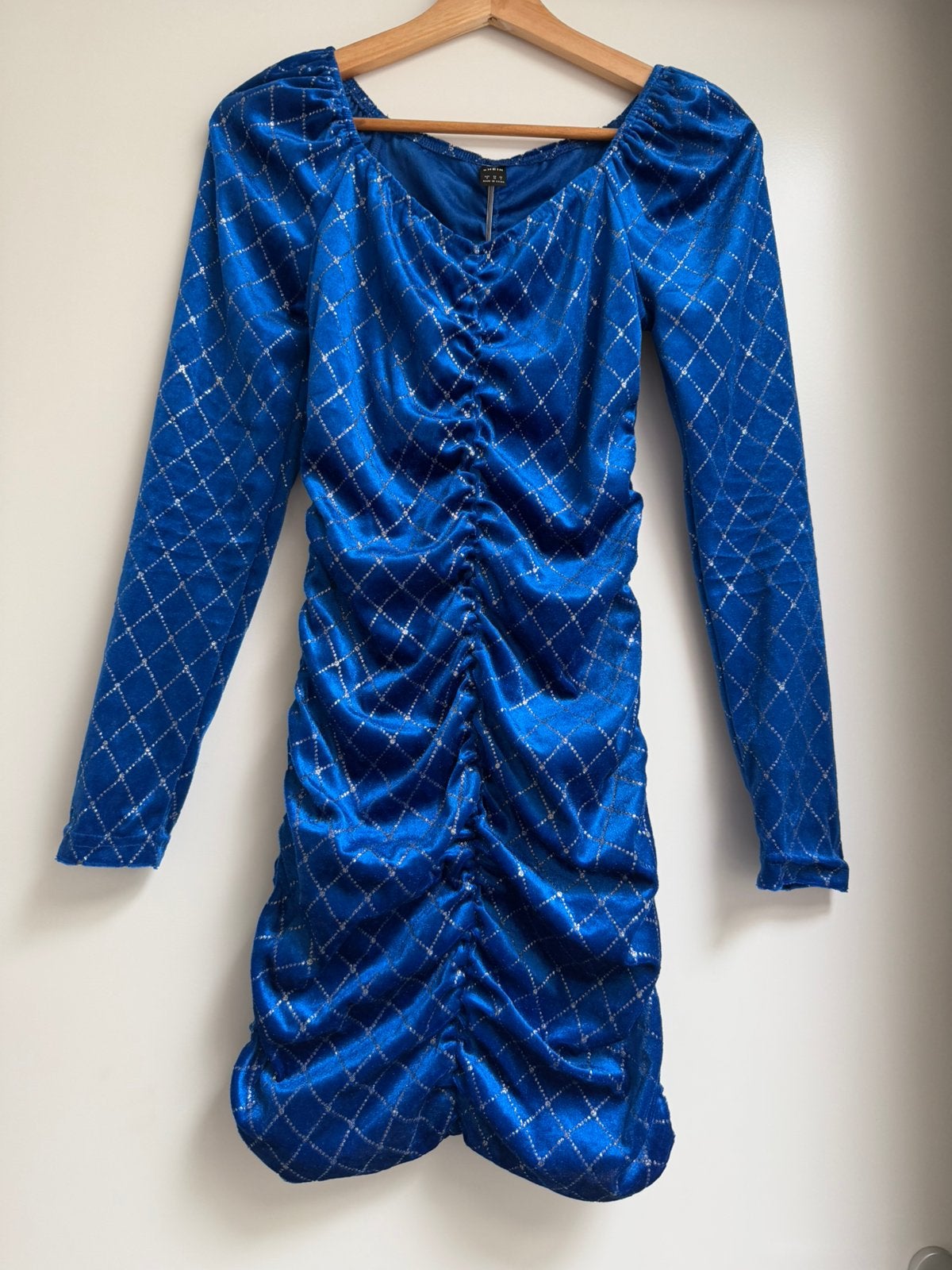 Blauw glitter jurkje, Ophalen of Verzenden, Zo goed als nieuw, Blauw, Boven de knie