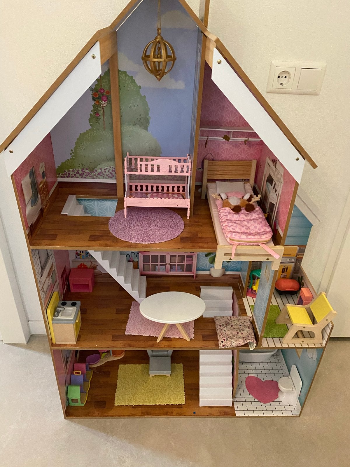 Kidkraft Groot Barbiehuis met veel accessoires en poppen, Ophalen, Zo goed als nieuw, Poppenhuis