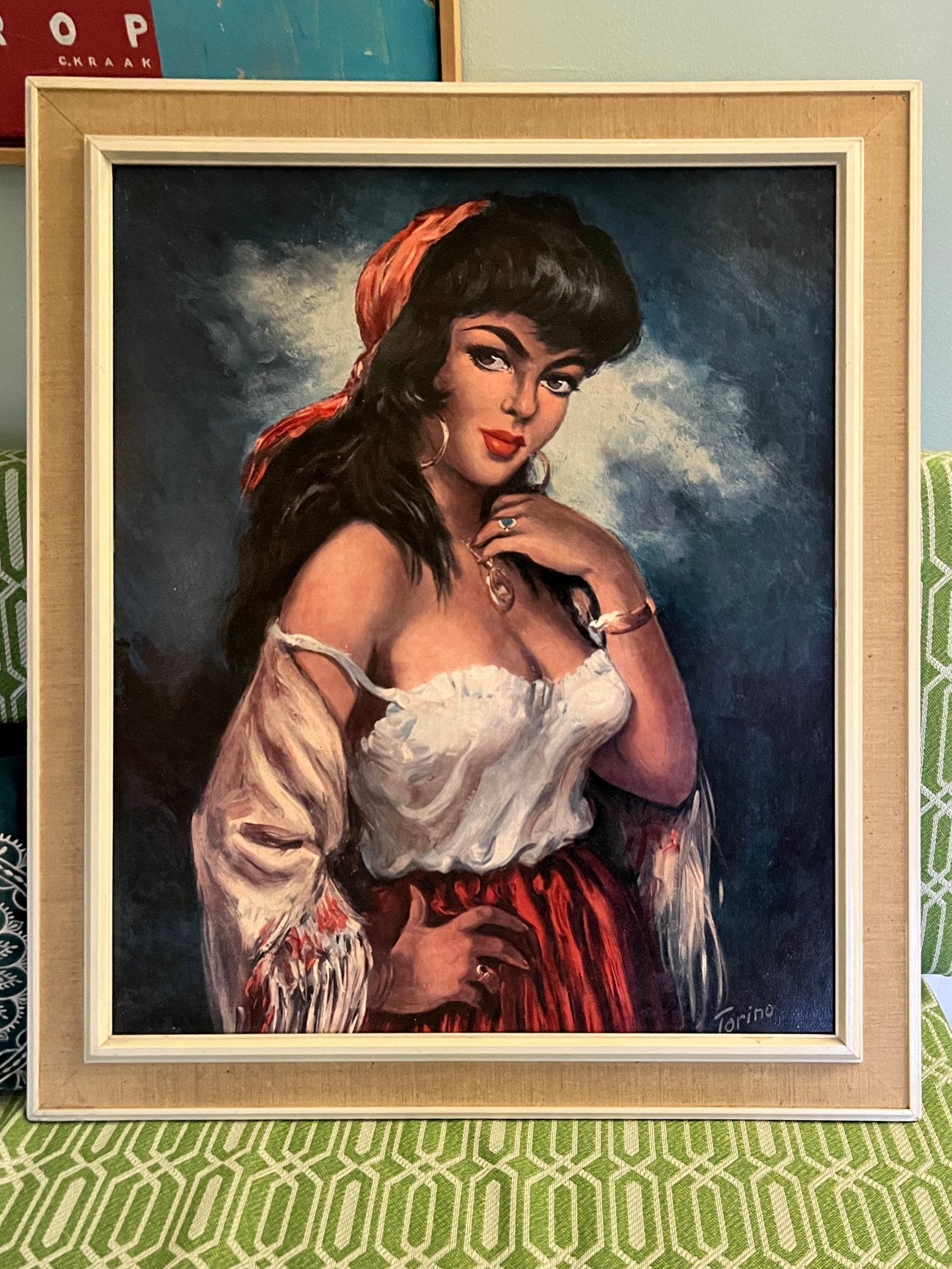 Schilderij Zigeunerin van Torino, Antiek en Kunst, Kunst | Schilderijen | Klassiek, Ophalen, Portret of Personen, Overige ondergronden