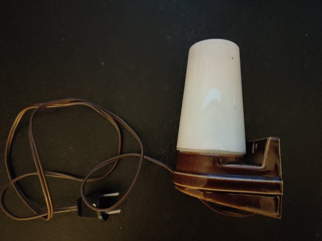 Vintage Wandlampje, Huis en Inrichting, Lampen | Wandlampen, Met snoer/stekker, Gebruikt, Bruin, E14 (klein)
